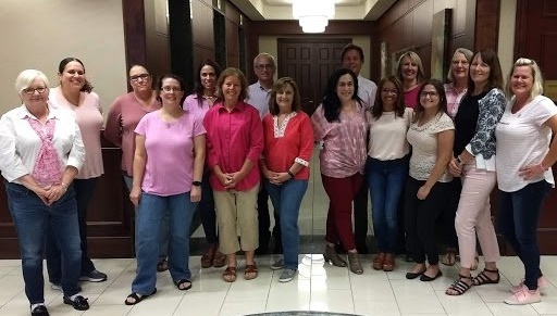 Fisher Rushmer Wearing Pink
